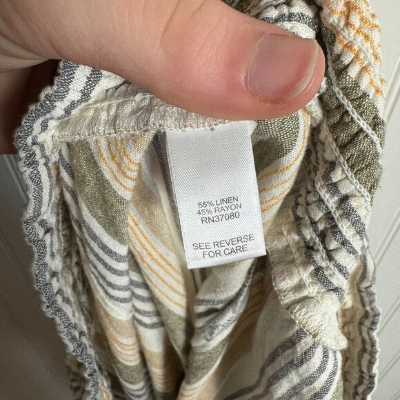 Est. 1946 NWT Stripe Linen Pants Smocked Waist  B27 - Picture 5 of 5